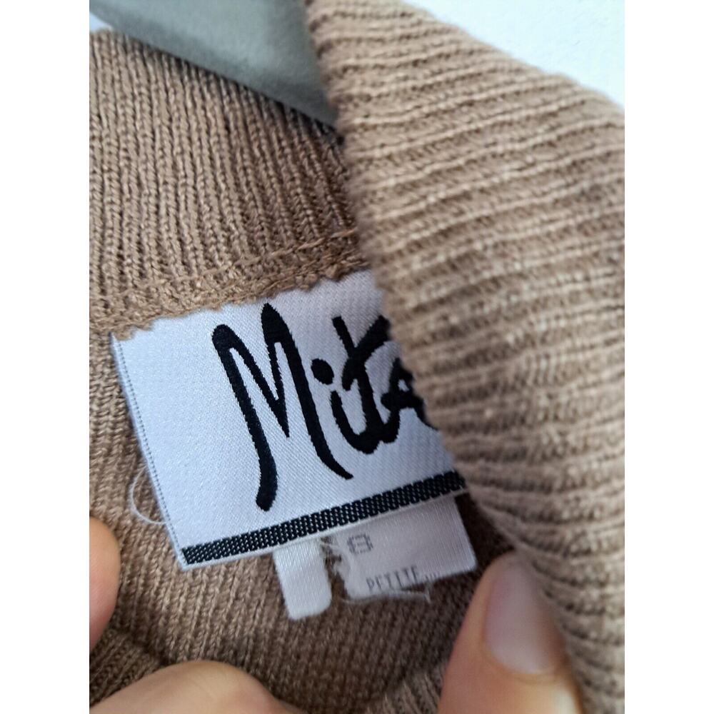 Mita Women's Vintage Tan Sweater Dress In Size 8 - Picture 3 of 4